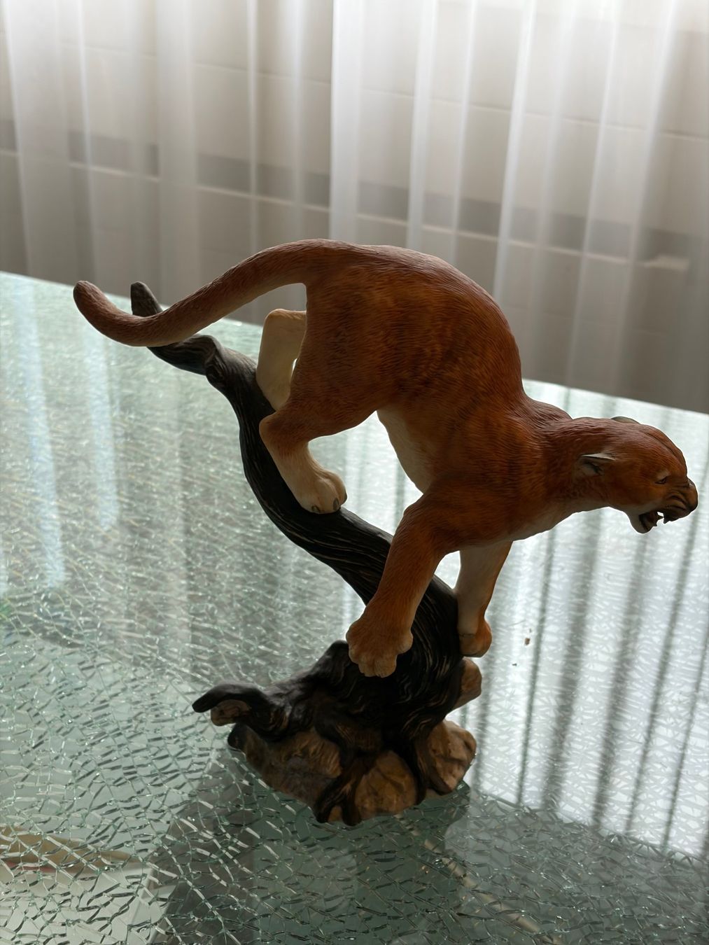 Franklin Mint Figuren: Seltener Puma auf Baumstamm-Figur, limitierte Edition 198... – Gebraucht aus Zuerich von Daniel020