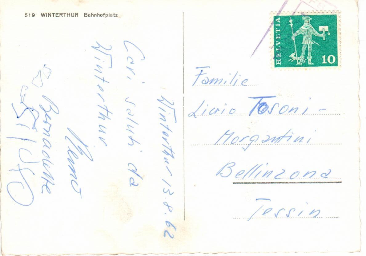Ansichtskarten: Winterthur Bahnhofplatz – Gebraucht aus Wolhusen von Curver9 1