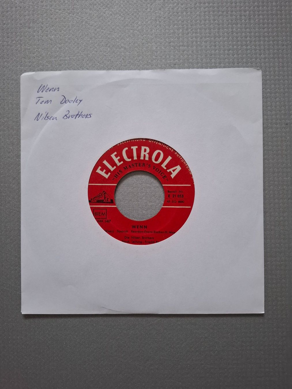 Schallplatten: Nilsen Brothers - Wenn/Tom Dooley – Gebraucht aus Arbon von pendulum