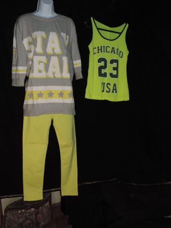 2 ensembles outwear jaune fluo