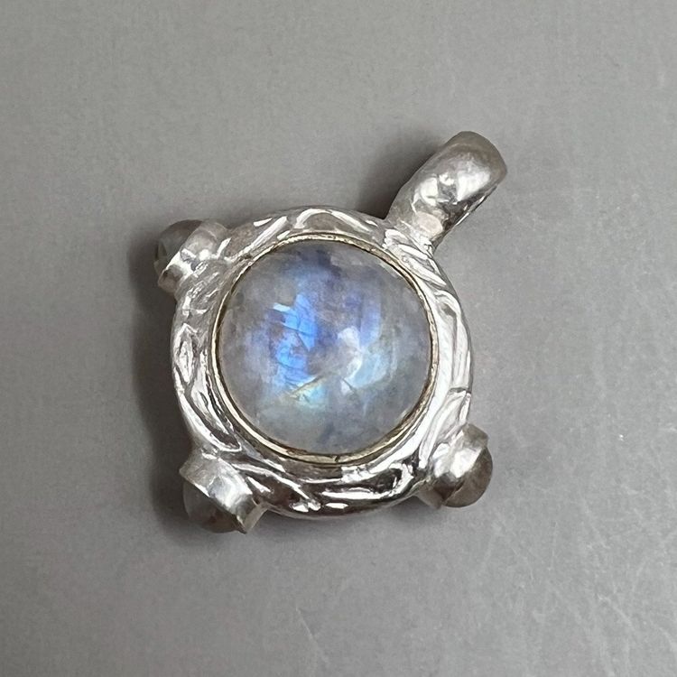 925 Sterlingsilber Mondstein Ohrringe Mit Zinken-Einstellung – 1,8 Cm, Handgefertigt, Für Empfindliche Haut | Perfektes Geschenk