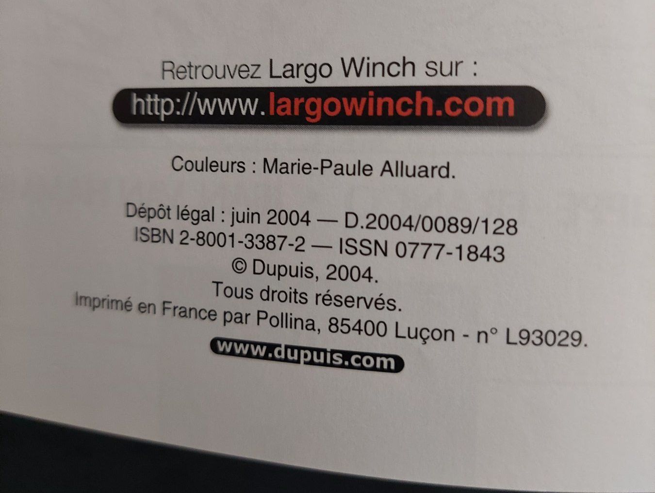 Fumetti: Largo Winch T.13 Le Prix De L'Argent EO 2004 TBE+ – Usato da Genève venduto da Blu_BD 2