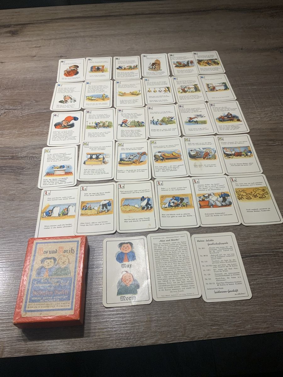 Giochi: Max und Moritz Schwarzer Peter Spiel Franz Schmidt – Usato da Willisau venduto da Minali 1