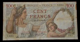 Cent Francs - Banque de France 11.01.1940 - N.6264 381