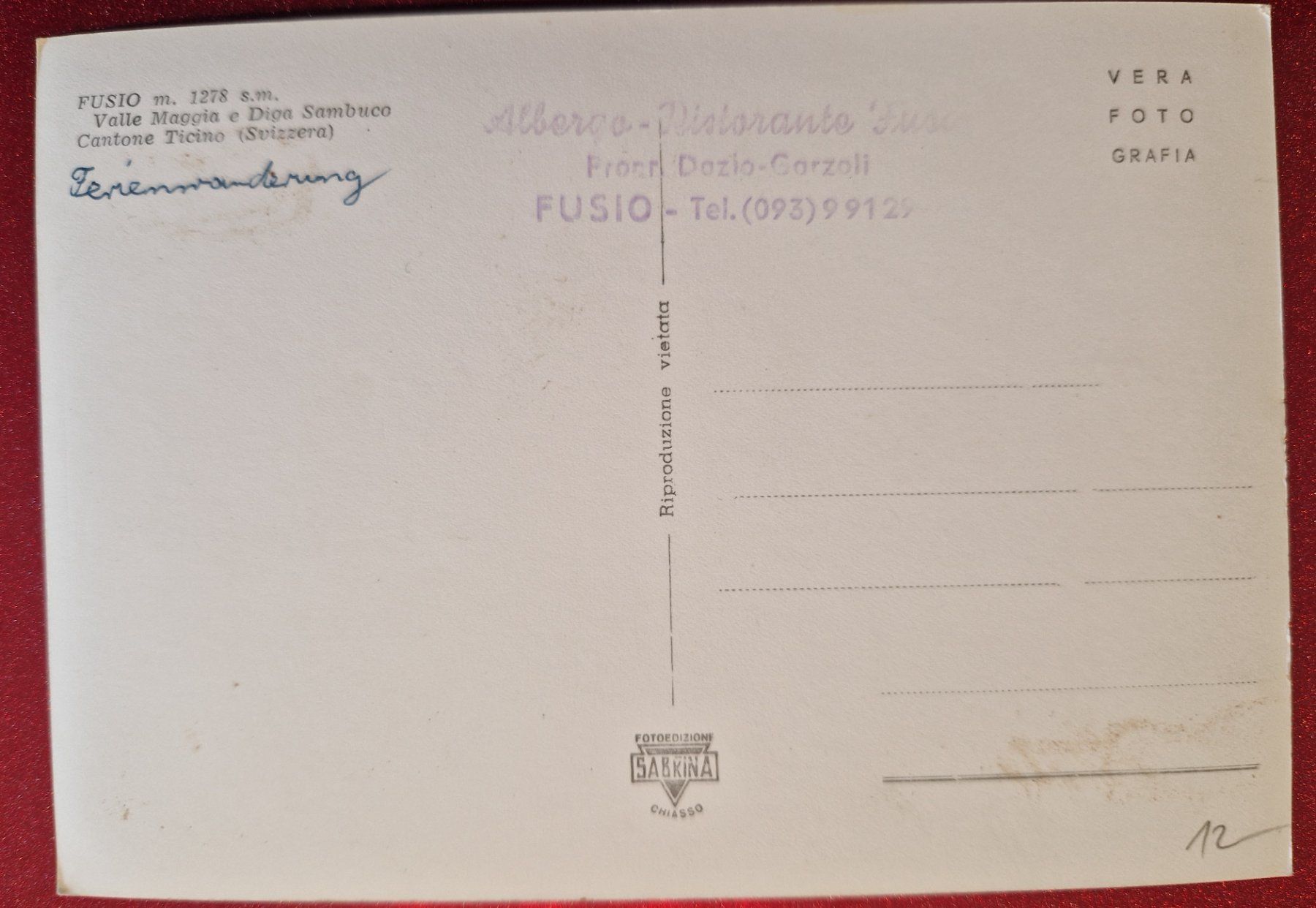 Cartoline postali: Fusio, Valle Maggia, rar – Nuovo (secondo la descrizione) da Melchnau venduto da Fishel 1