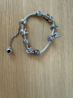 Pandora Armband mit 9 Charms/Clips in Sterling Silber