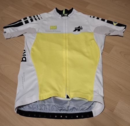 Radtrikot kurzarm Assos weiss gelb guter Zustand