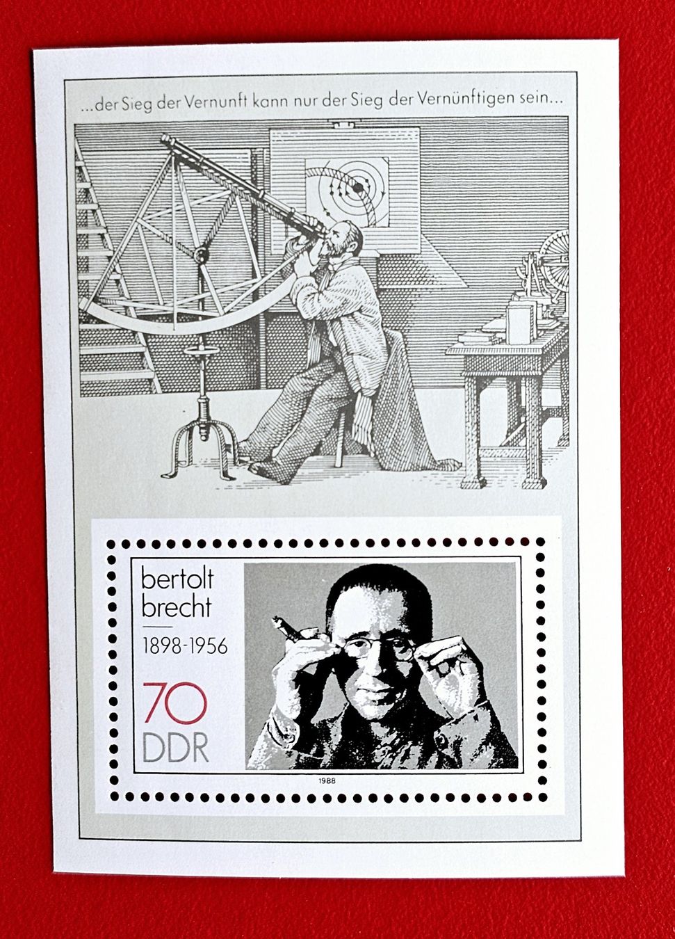 Alle Briefmarken: DDR BERTOLD BRECHT BLOCK ASTRONOMIE 1988** POSTFRISCH – Neu (gemäss Beschreibung) aus Düdingen von Quartierstrasse
