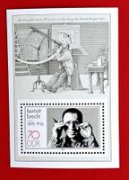 DDR BERTOLD BRECHT BLOCK ASTRONOMIE 1988** POSTFRISCH