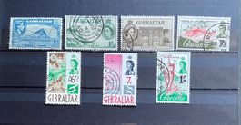 Briefmarken Gibraltar Queen Elizabeth diverse Stempel Jah...