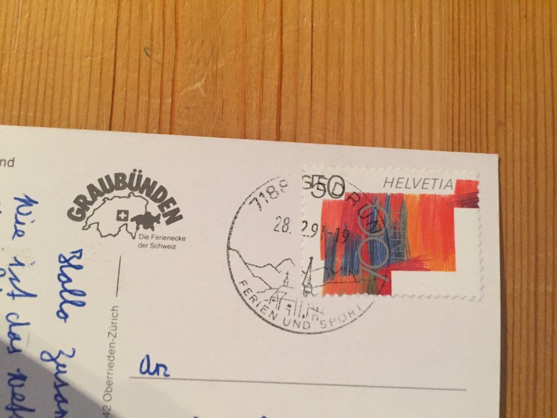 Cartoline postali: Oberalppass mit Calmot - AK 1991 – Usato da Oberuzwil venduto da Henri09 1
