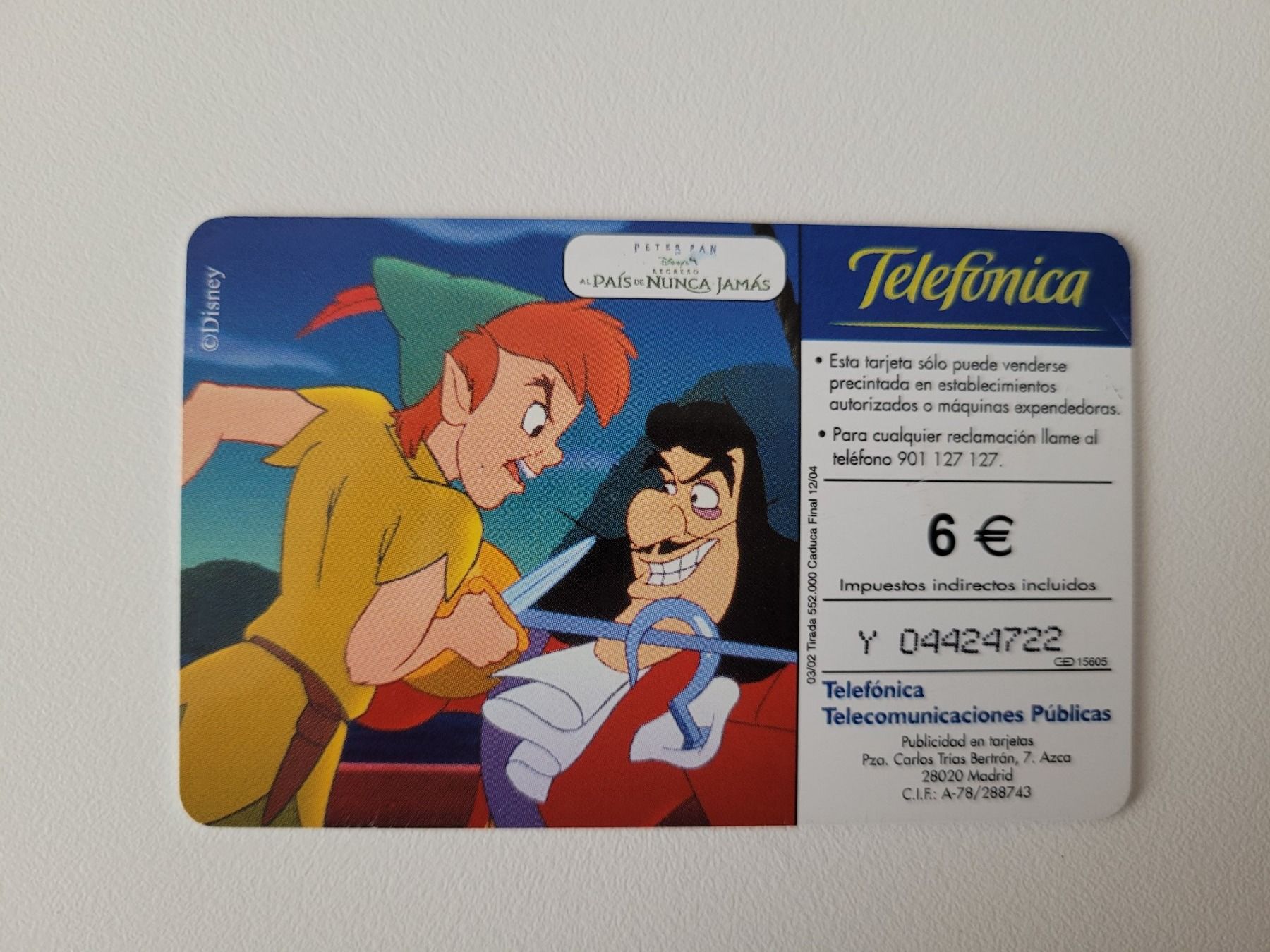 Telefon- & Taxkarten: Telefonkarte Spanien "peter pan" – Gebraucht aus Inwil von Flower2325 1