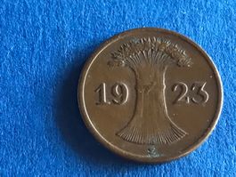Münze Münzen Pfennig 1 Rentenpfennig E 1923 Deutsches Reich