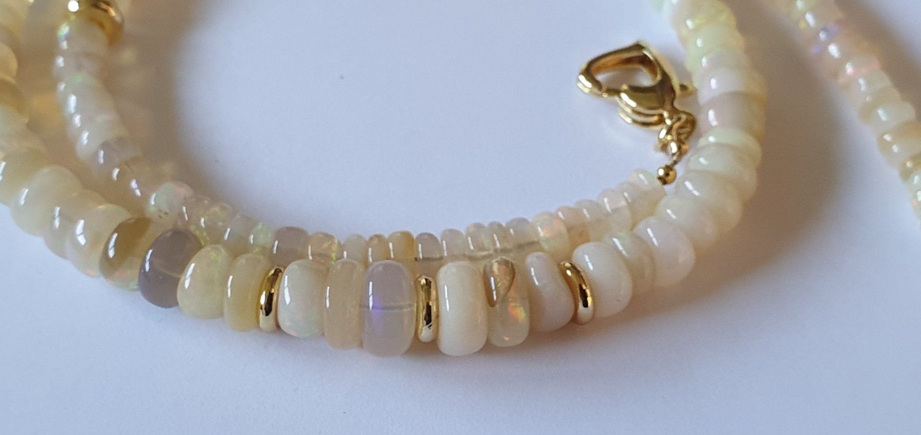 Catenine: White Fire Opal Halskette OP-18 – Nuovo e nell'imballaggio originale da Luzern venduto da Cellina1 4
