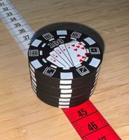 schwarzer Pokerchips Grinder, black, Mühle
