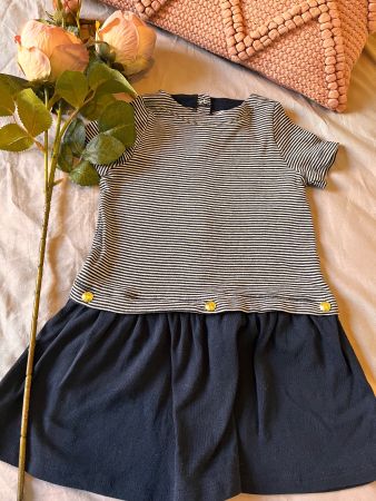 Petit bateau - blue/white stripe dress - 18m/81cm