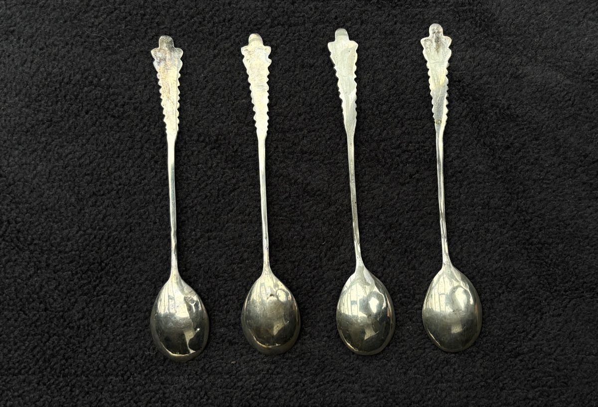 Löffel: 4 antike Löffel Silber 800 Jugendstil Blumen – Gebraucht aus Rafz von Sukion 2