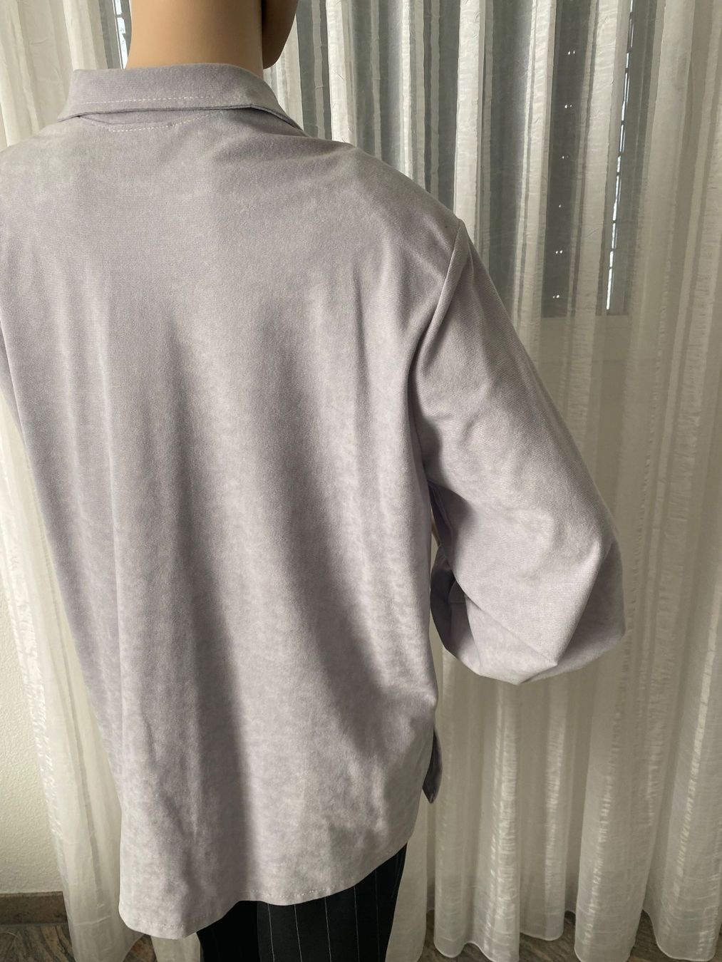 Blusen: Perfekter Auftritt - Kunst-Leder-Bluse, grau, Gr. M – Neu (gemäss Beschreibung) aus Winkel von ferrari2022 6