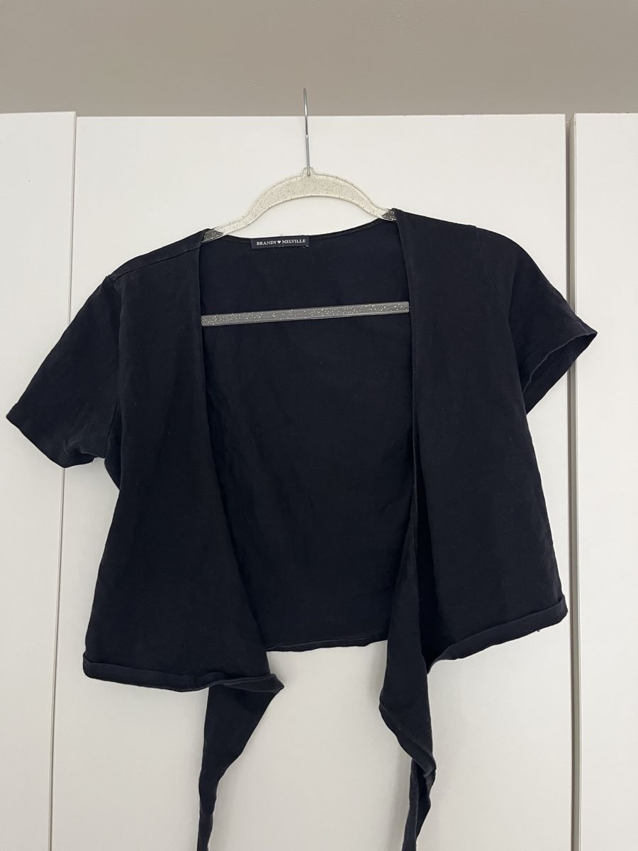 Brandy Melville Top: Wickeltop Schwarz OneSize – Usato da Oberrieden venduto da sha_kzs8