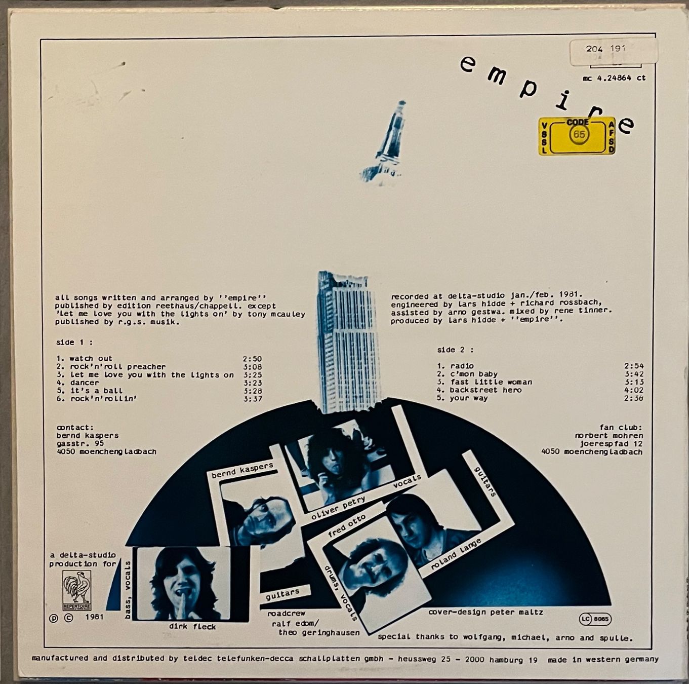 Dischi in vinile: EMPIRE - EMPIRE - 33 Tours – Usato da Bussigny venduto da vinyl-pas-cher 1