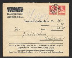 Schüpfheim illustrierter Brief Buchdruckerei 20.12.1932