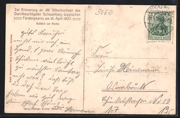 Ansichtskarten: Silberhochzeit des Schaumburg-Lippischen – Gebraucht aus Berlin von bartko-reher 1