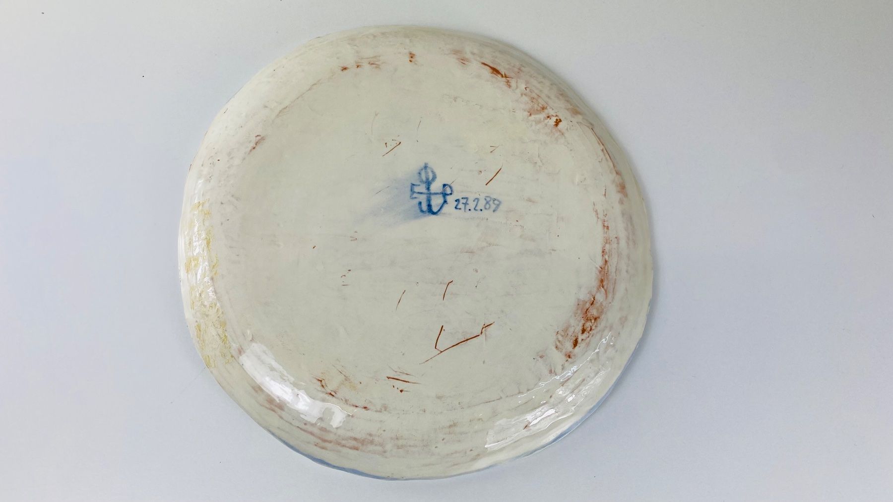 Piatti di portata: Handgemachte Studio Keramik Platte Portraitmalerei 1989 – Usato da Zürich venduto da Arche_Brockenhaus 4