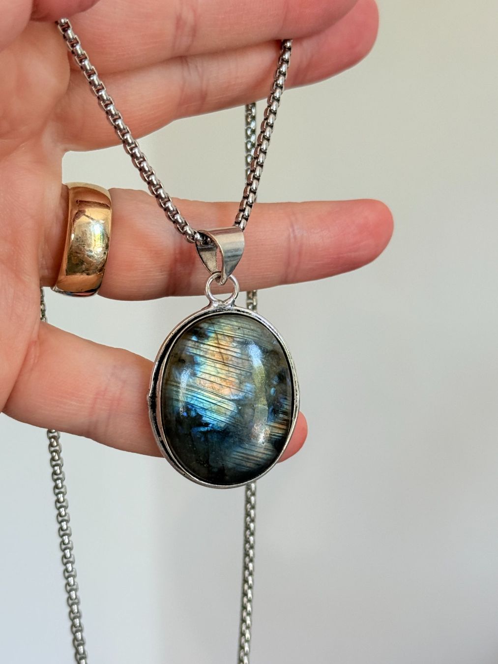 Catenine: Collier labradorite ✨ Pendentif unique en pierre – Nuovo e nell'imballaggio originale da Genève venduto da AWWA 5