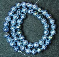 1 Strang Titanium bedampfte echte Lava Perlen 8 mm