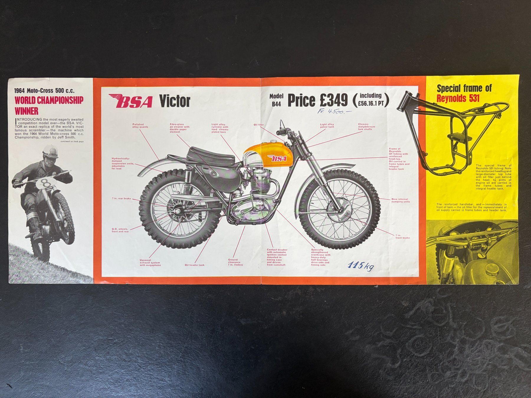 Documenti: Original BSA Victor 441 Scrambles Prospekt gebraucht – Usato da Bern venduto da riobubbas 1