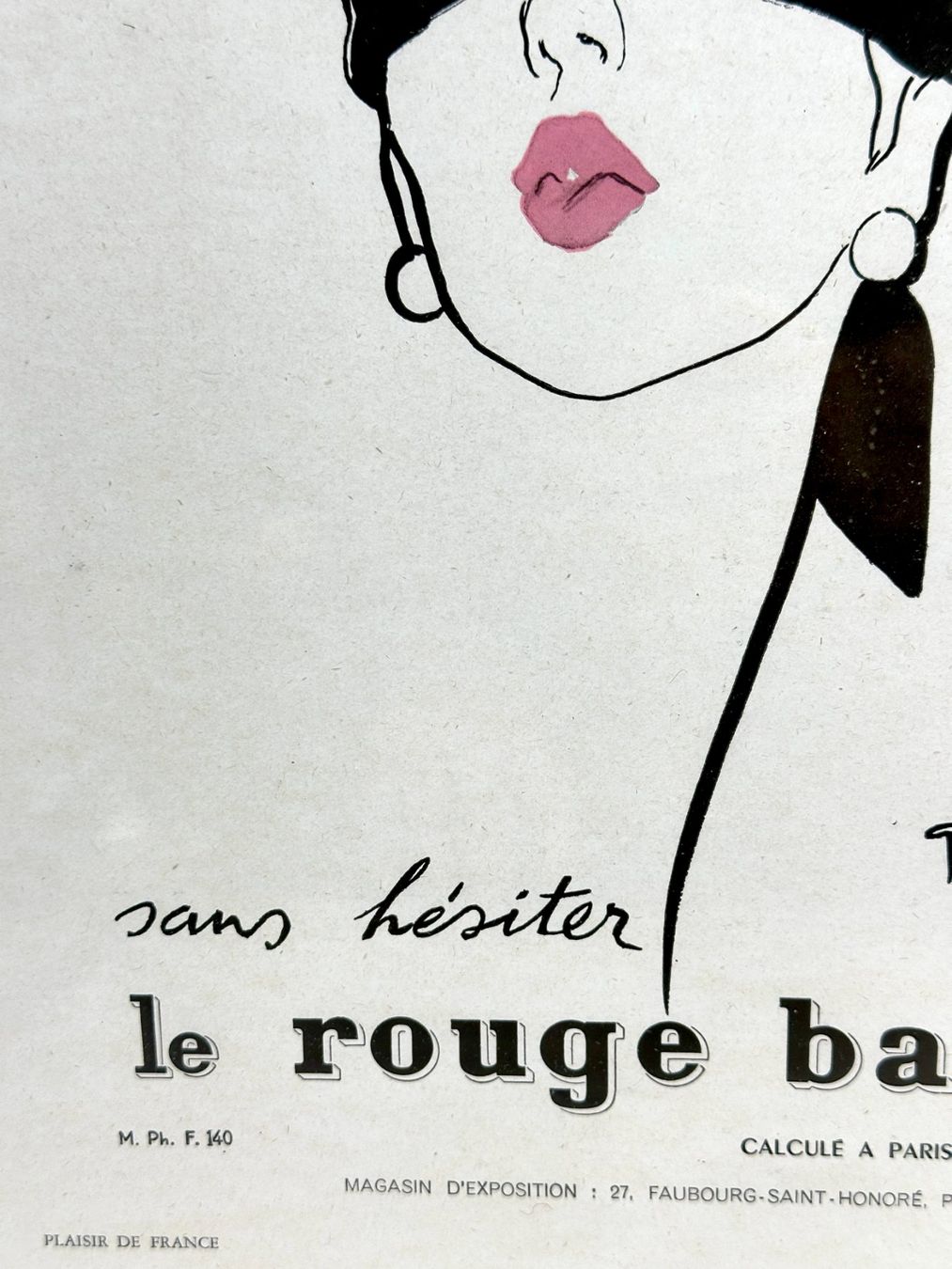 Poster & Bilder: Affiche originale DIOR "Le Rouge Baiser" RENÉ GRUAU 1948 – Gebraucht aus Morges von vintix 4