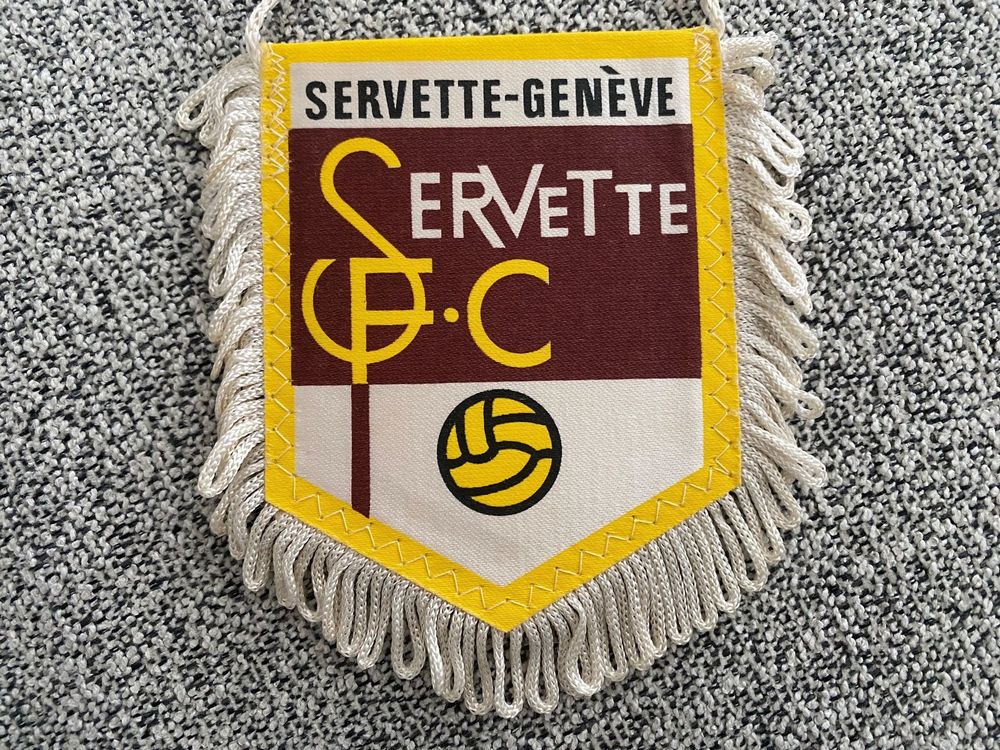 Fanion Servette FC - Suisse - 40 Cm - Tissu - Vintage