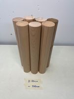 7x Rundstäbe aus Buche ged., Durchmesser 50mm