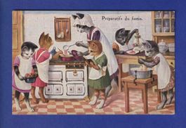CHAT - Chats humanisés - A la Cuisine // pli d'angle //