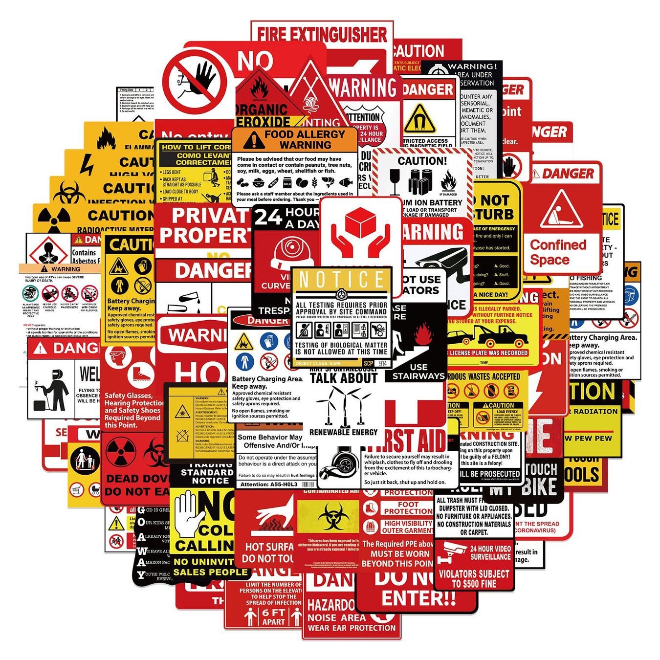 Sticker: 50 stk. Gefahr Verbot Zeichen Erinnerung – Nuovo e nell'imballaggio originale da Uerkheim venduto da Kaufoption 4