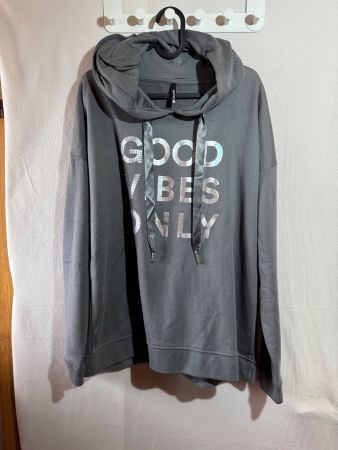Kuschliger grauer Kapuzenpullover Hoodie von Chicoree Gr. L