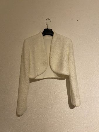 Bolero Jacke Boucle Weiss Grösse M Zustand gut