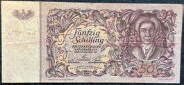 Alte 50 Schilling Banknote - Österreich, 1951, Rarität!