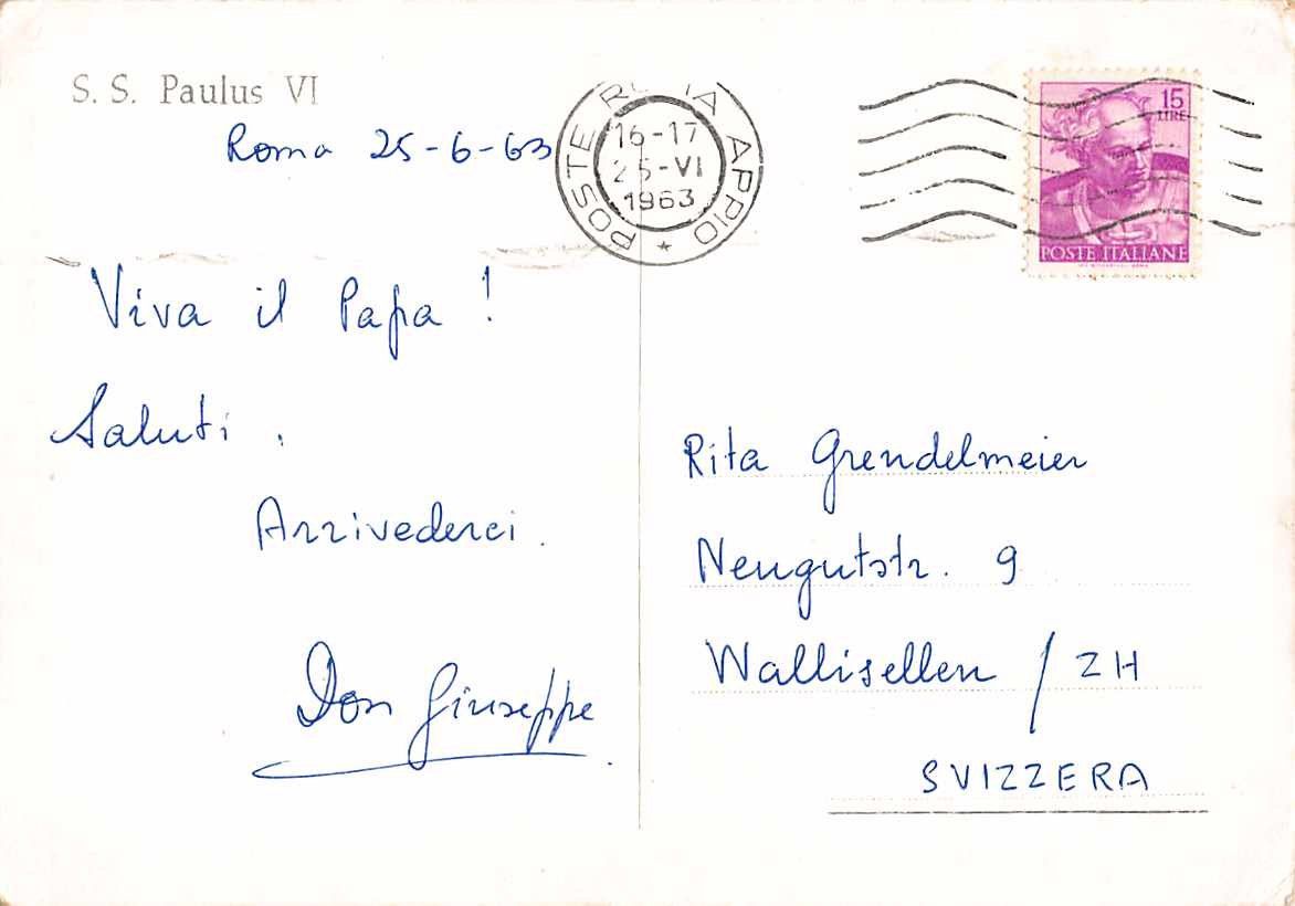Cartoline postali: 2 Portätkarten von PAPST PAUL VI – Usato da Lufingen venduto da TopAnsichtskarten 1