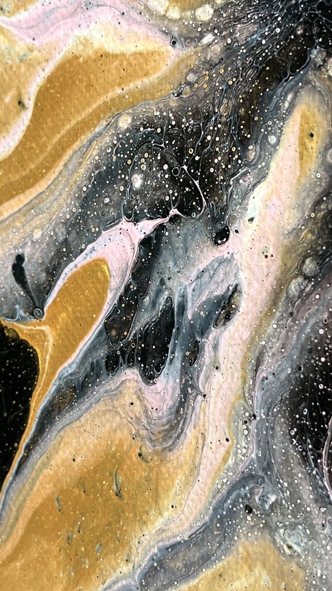 Gemälde: Abstraktes Acrylbild, Gold, Rosa, Schwarz – Neu (gemäss Beschreibung) aus Hochdorf von Jasminurschel 1