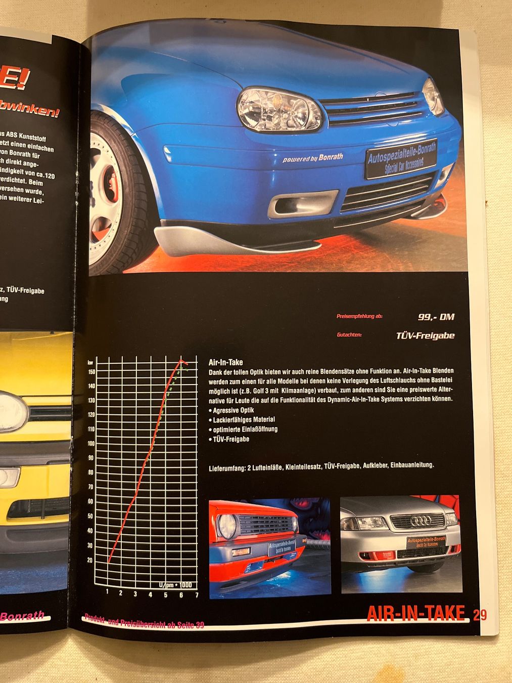 VW Documenti: Bonrath Tuning  2001 VW Audi Prospekt – Usato da Goldach venduto da SSRConzept 1