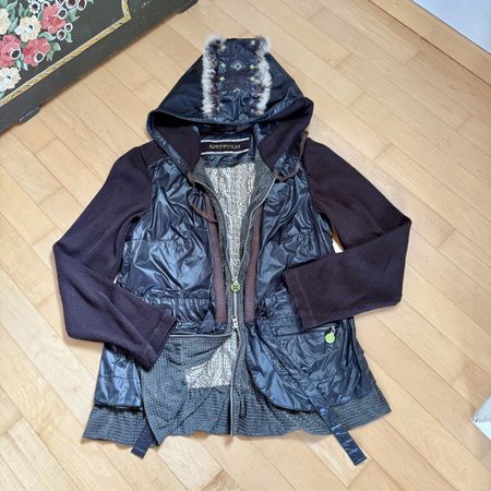Sportalm Damen Jacke Grösse 42 braun schwarz mit Pelz