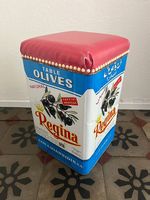 REGINA Olivenöl Hocker Blechhocker Blechdose Upcycling