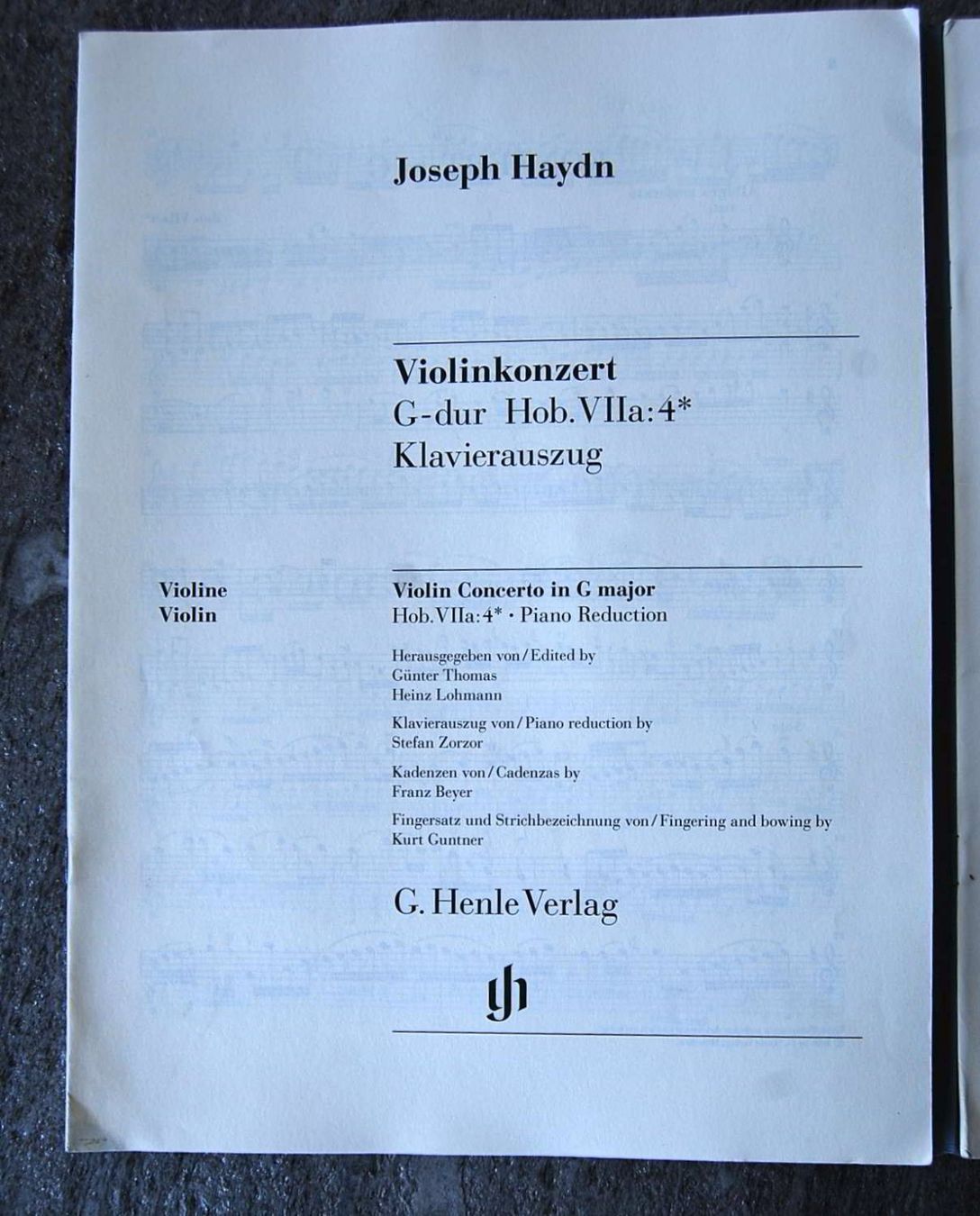 Livres: Haydn - Violinkonzert G-dur – D'occasion à Rüfenacht BE par Toro06 1