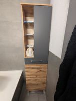 Hochschrank für Badezimmer Anthrazit/Eichenfarbig