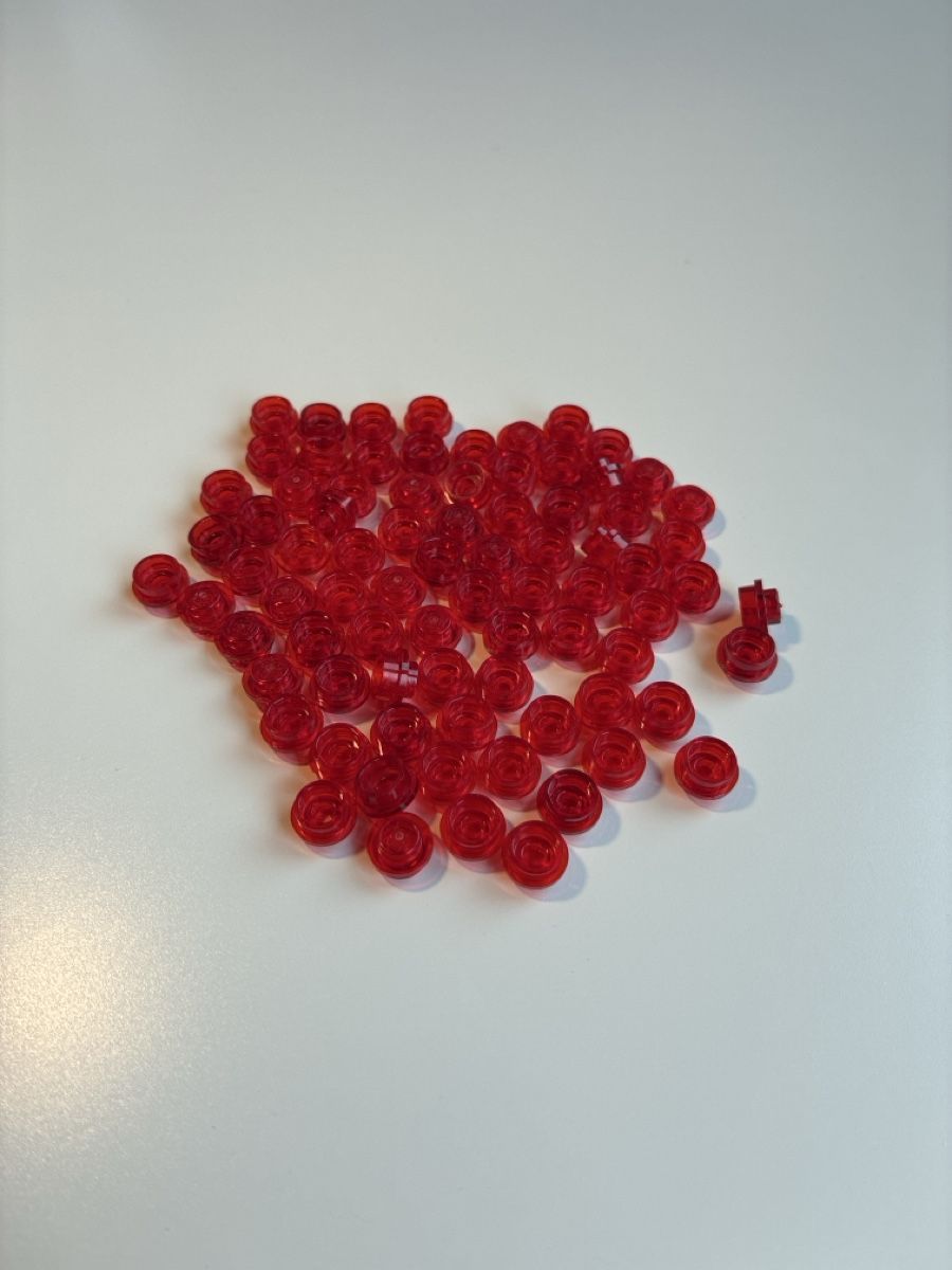 Lego Giocattoli: 80x Lego Stud Transparent Red – Nuovo (secondo la descrizione) da Speicher venduto da spla03