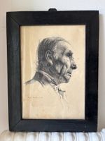 Interesante  Portret  Signierte Zeichnung  1901