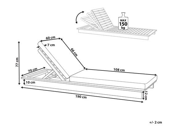 Beliani Liegen & Liegestühle: Transat de terrasse/jardin avec coussin - état impeccable – Neu (gemäss Beschreibung) aus Leytron von airlines00 1