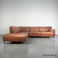 Willi Schillig Ecksofa Vintage Echtleder Cognac