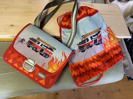 Kindergartentasche + Turnbeutel Feuerwehr